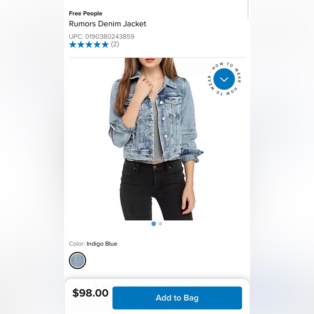 Free People Rumors Denim Jacket